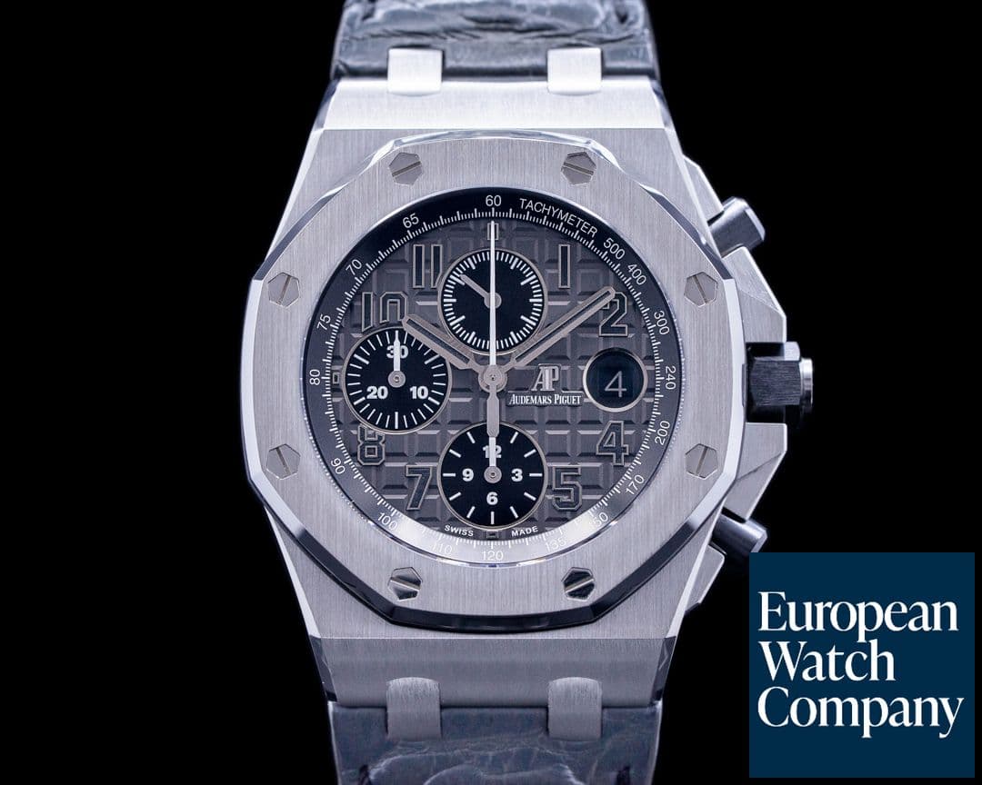 Image of Audemars Piguet Royal Oak Offshore Slate-Grey Dial SS / Grey Alligator Strap