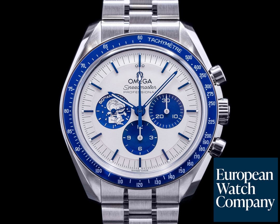 Image of Omega Speedmaster Silver Snoopy Award 50th Anniversary + Bracelet