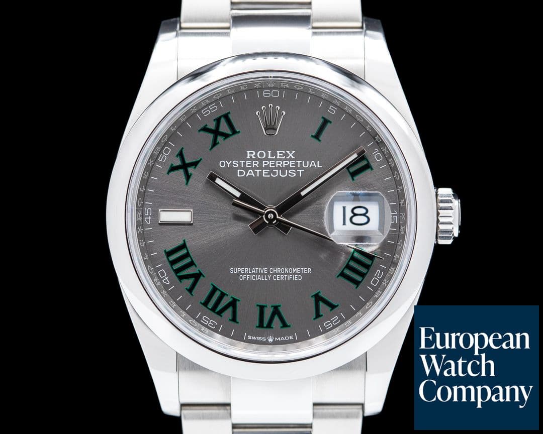 Image of Rolex Datejust 36 126200 Wimbledon Roman Dial SS/Oyster 2021