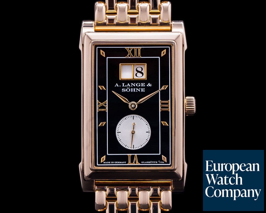Image of A. Lange and Sohne Cabaret 107.031 18K Rose Gold Black Dial RARE