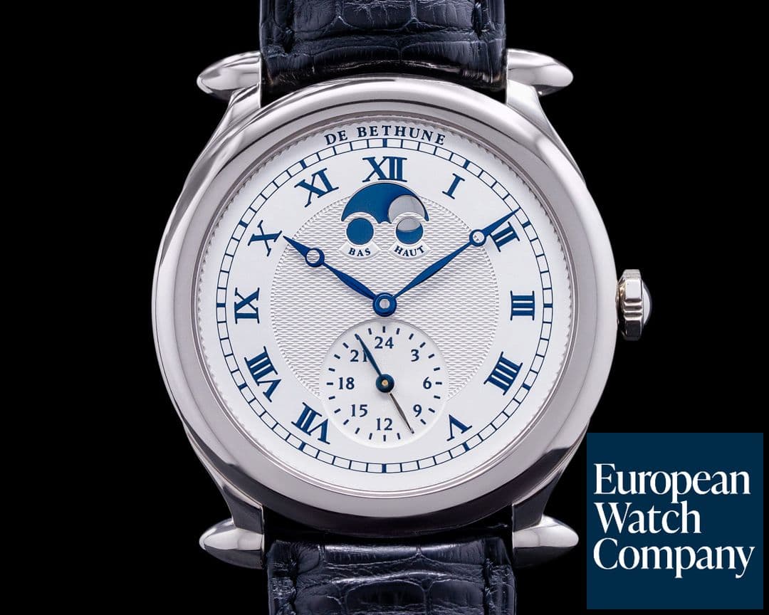 Image of De Bethune DB3 18k GMT Dual-Time 18K White Gold RARE FULL SET 