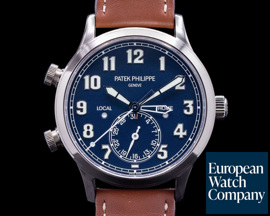 Image of Patek Philippe Calatrava 5524G Pilot Travel Time 18k White Gold