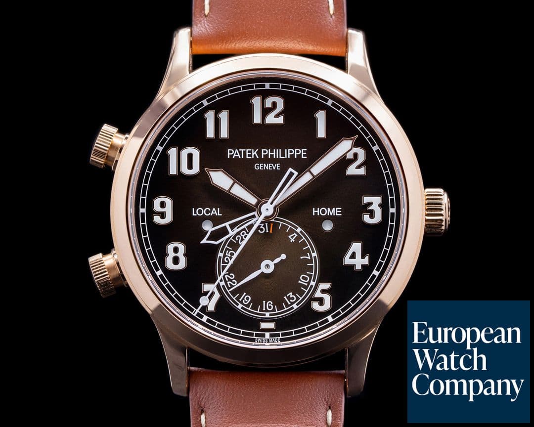Image of Patek Philippe Calatrava 5524R Pilot Travel Time 18k Rose Gold 2022