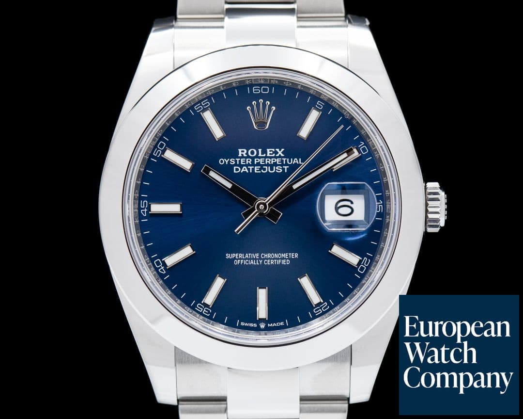 Image of Rolex Datejust 41 Blue Stick Dial SS Oyster 2022