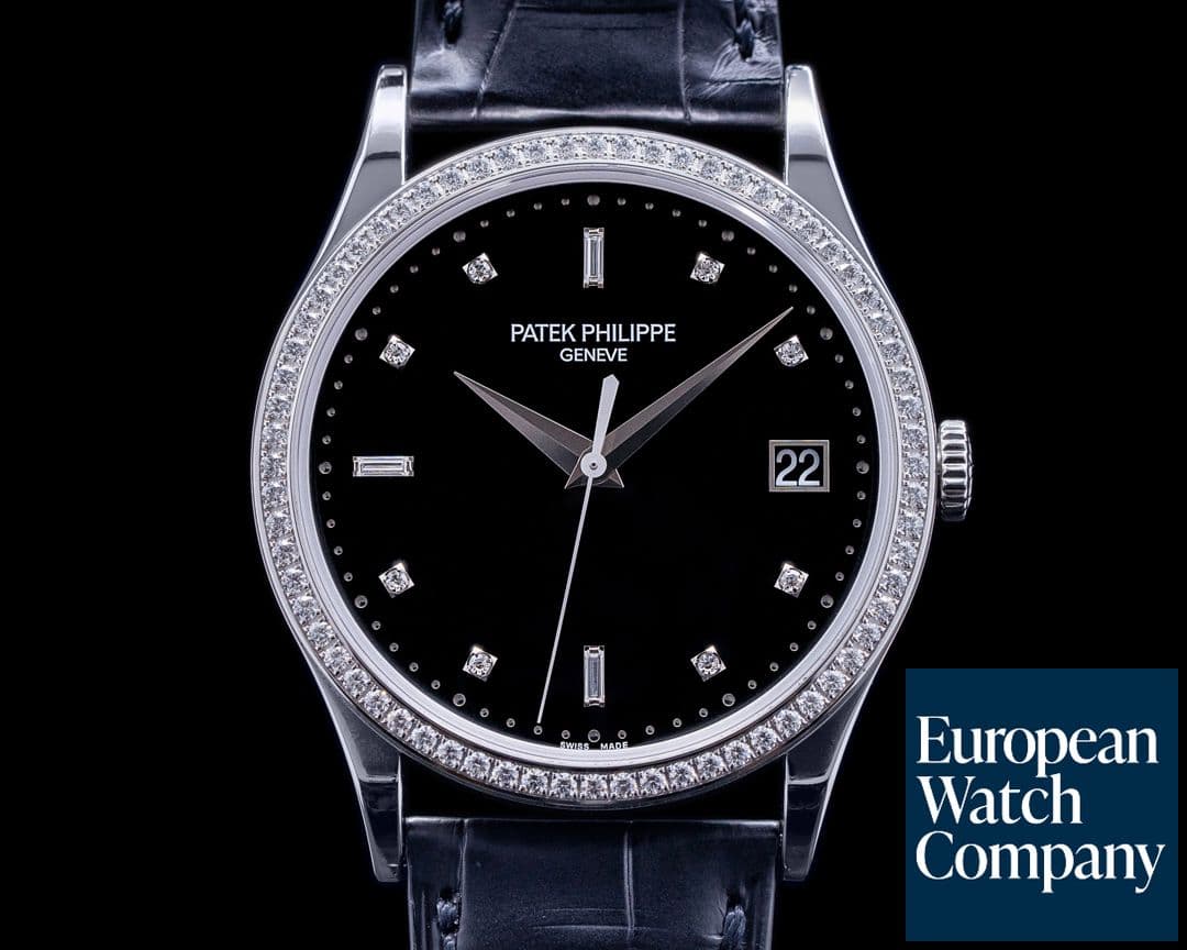 Image of Patek Philippe Calatrava 5297G 18K White Gold Black Dial / Diamond Bezel 2022 