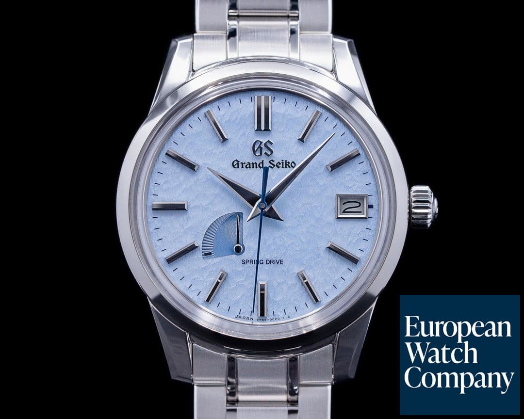 Image of Grand Seiko Spring Drive "Skyflake" SS on Stainless Grand Seiko bracelet. 