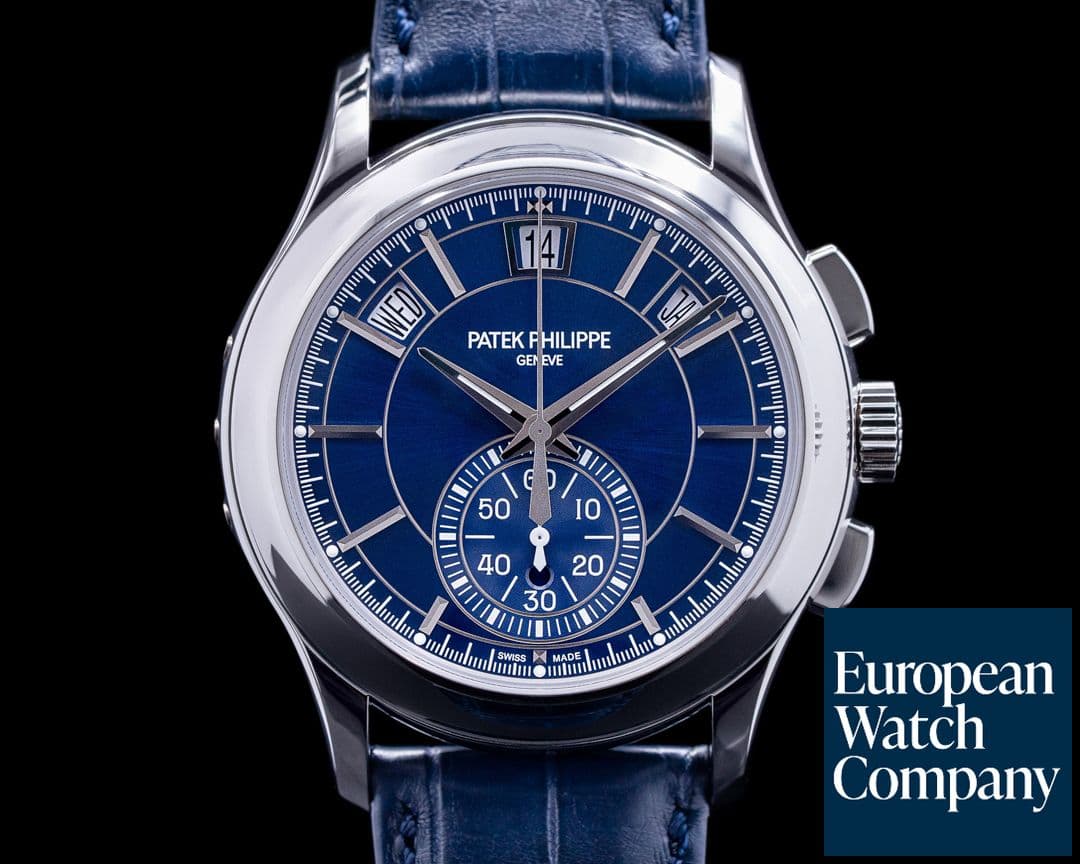 Image of Patek Philippe 5905P Chronograph Annual Calendar PT Blue Dial DISCONTINUED UNWORN 