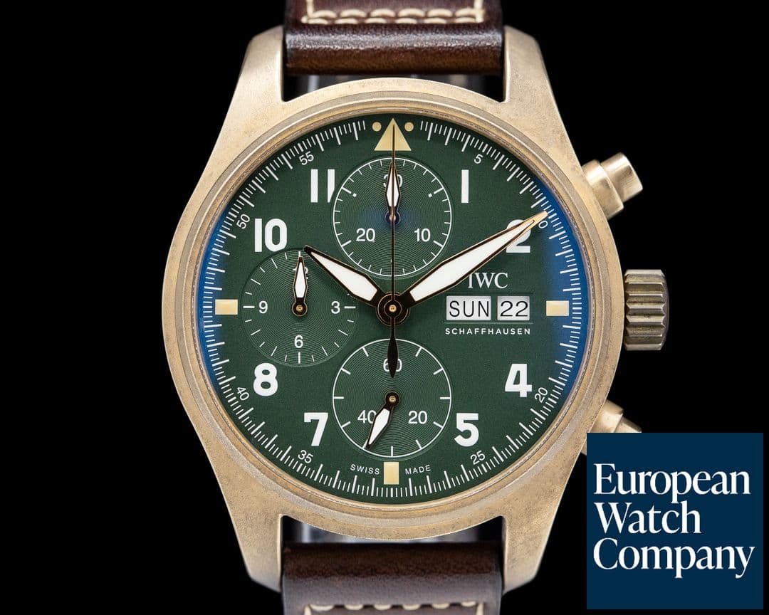 Image of IWC Pilots Watch Chronograph Spitfire Automatic Bronze Green Dial