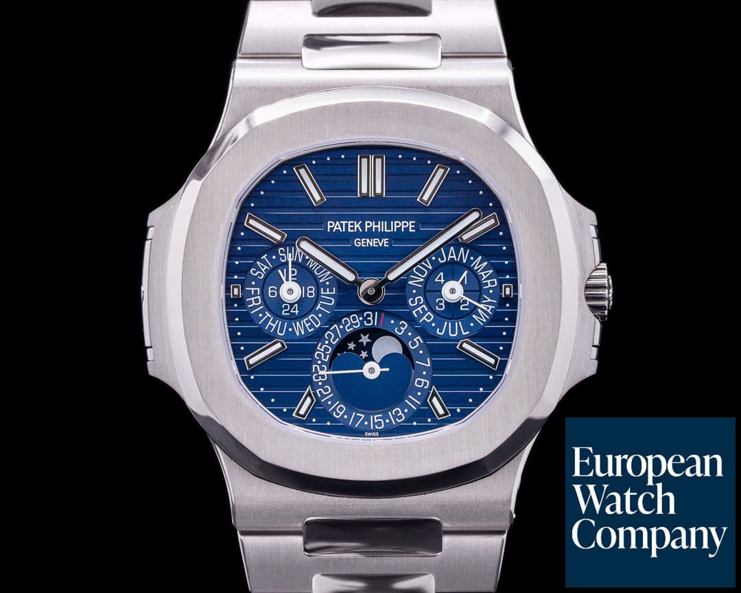 Image of Patek Philippe Nautilus 5740 Perpetual Calendar 18k White Gold Blue Dial 
