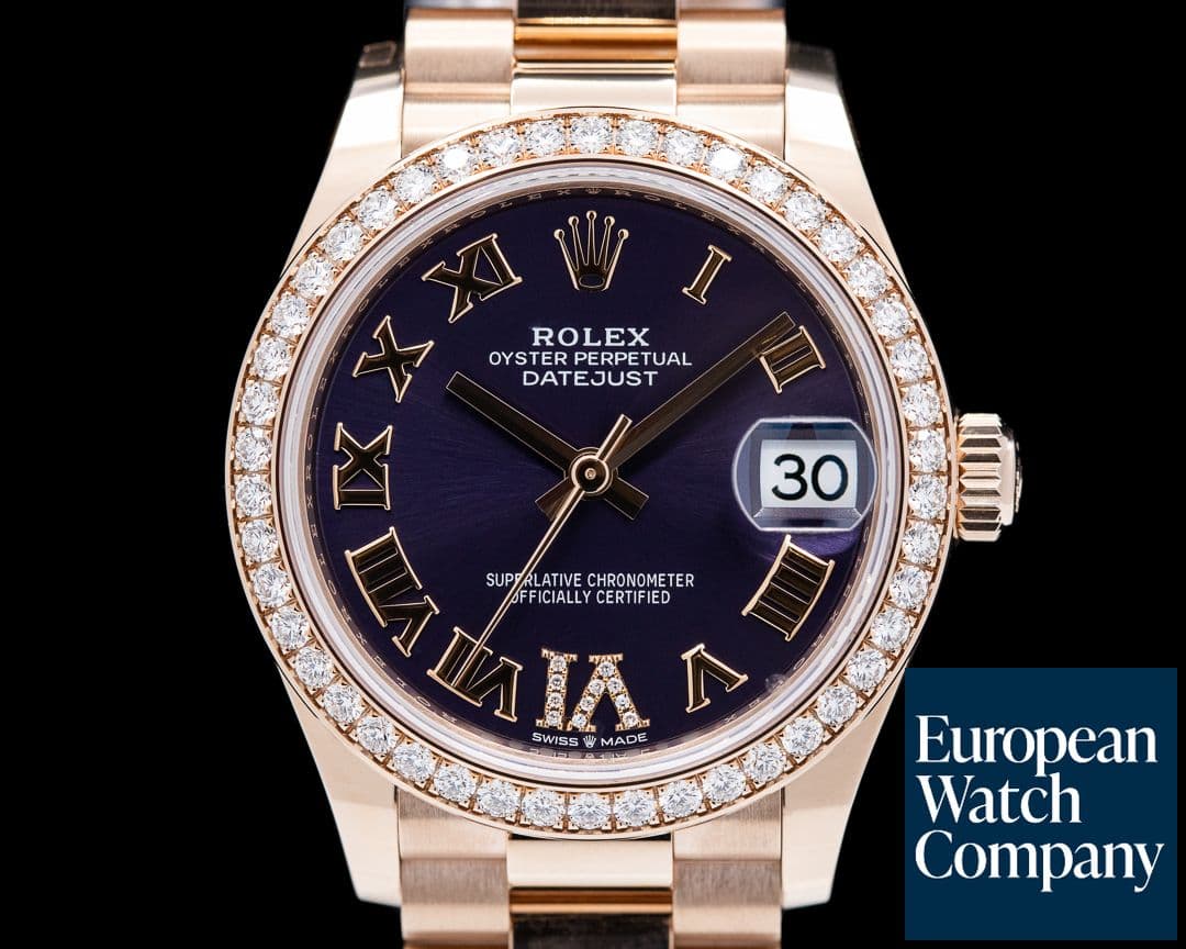 Image of Rolex Datejust 31MM 18K Rose Gold Diamond Bezel UNWORN