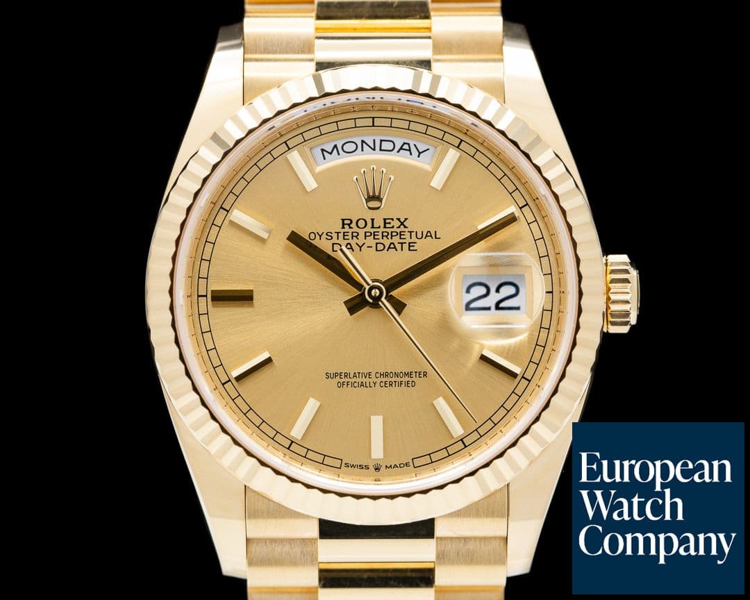 Image of Rolex Day Date President 128238 18K Yellow Gold case with Gold Dial.