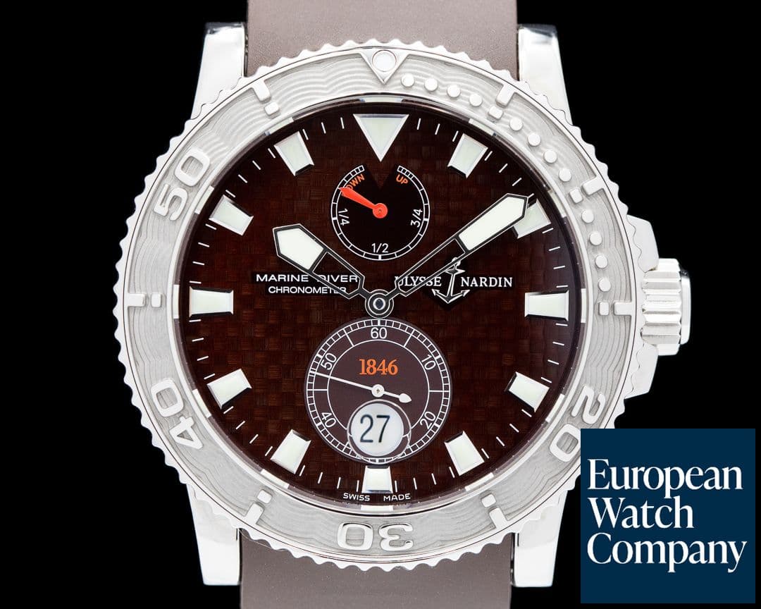 Image of Ulysse Nardin Maxi Marine Diver Brown SS / Rubber 263-33