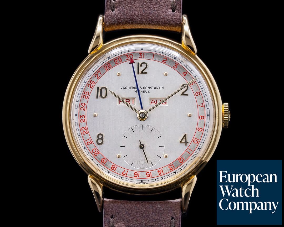Image of Vacheron Constantin Les Collectionneurs Vintage 1945 Triple Date "Cornes De Vache" 18k YG