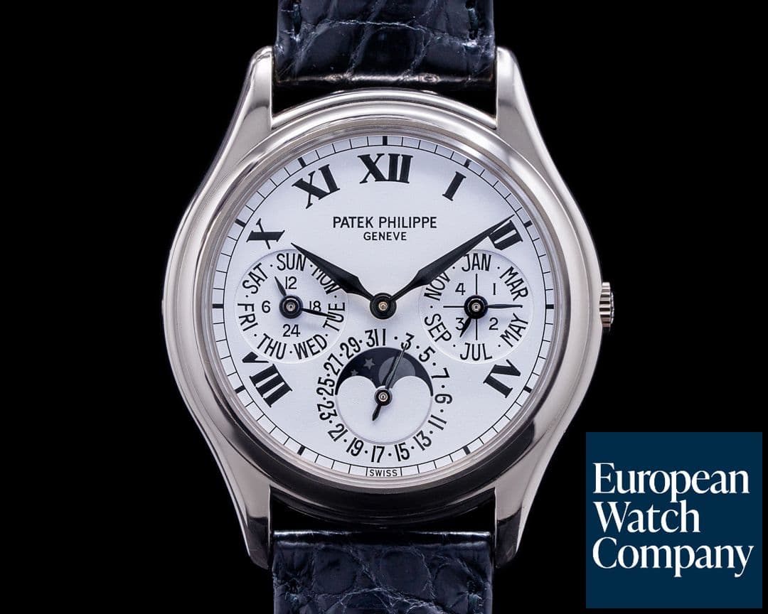Image of Patek Philippe Perpetual Calendar White Roman Dial 18K White Gold RARE