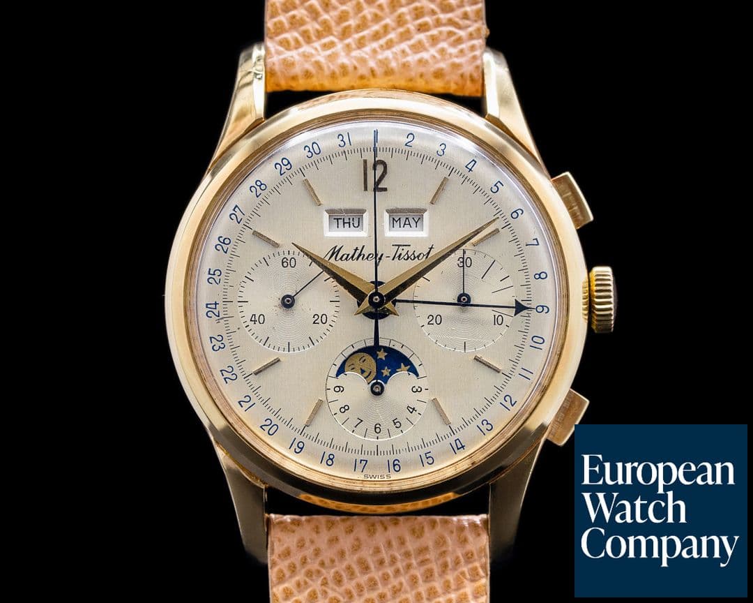 Image of Mathey Tissot Vintage Triple Calendar Chronograph Moonphase Valjoux 88