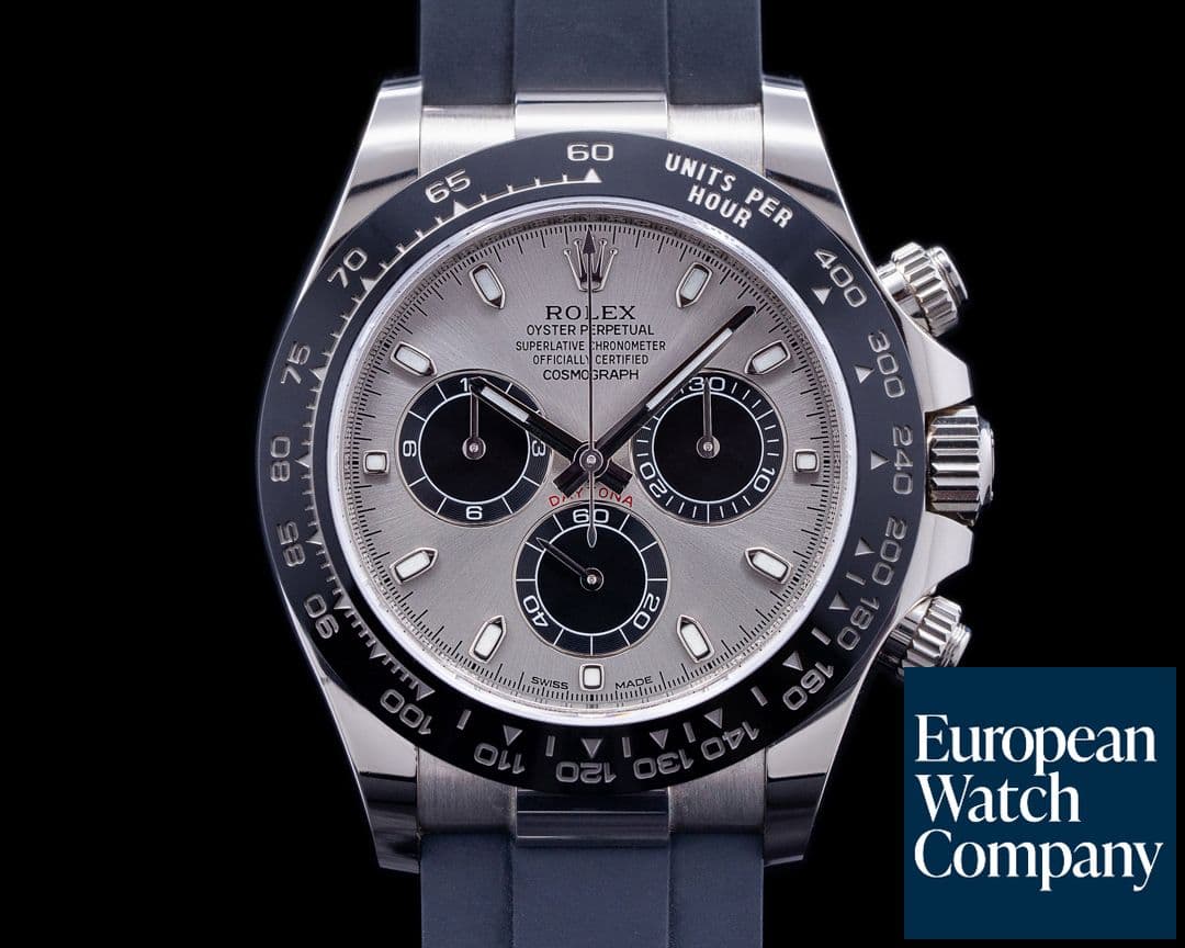 Image of Rolex Daytona 116519 18K White Gold Ceramic Oysterflex Silver Dial 