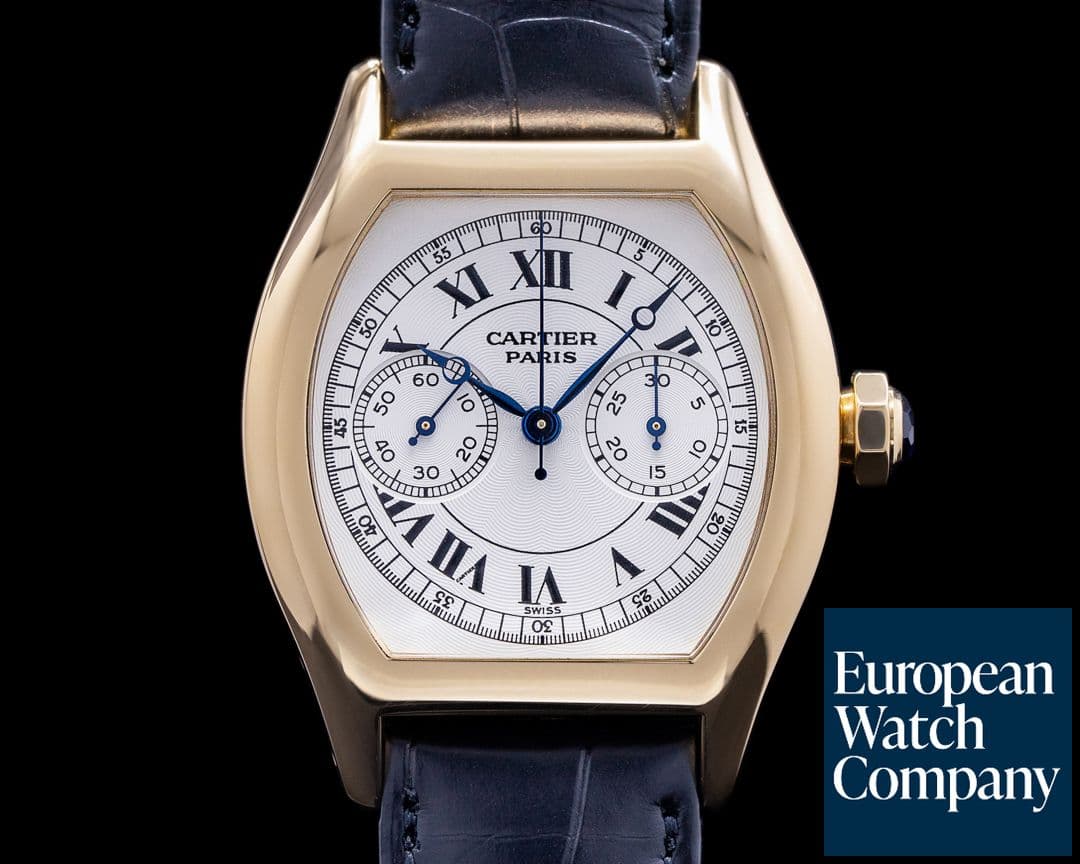 Image of Cartier Privee Collection Tortue Monopoussoir Chronograph 18K Yellow Gold W15257