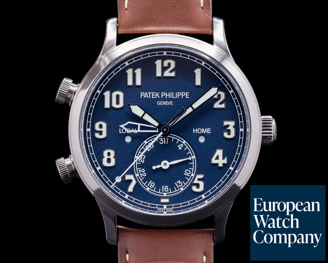 Image of Patek Philippe Calatrava 5524G Pilot Travel Time 18k White Gold