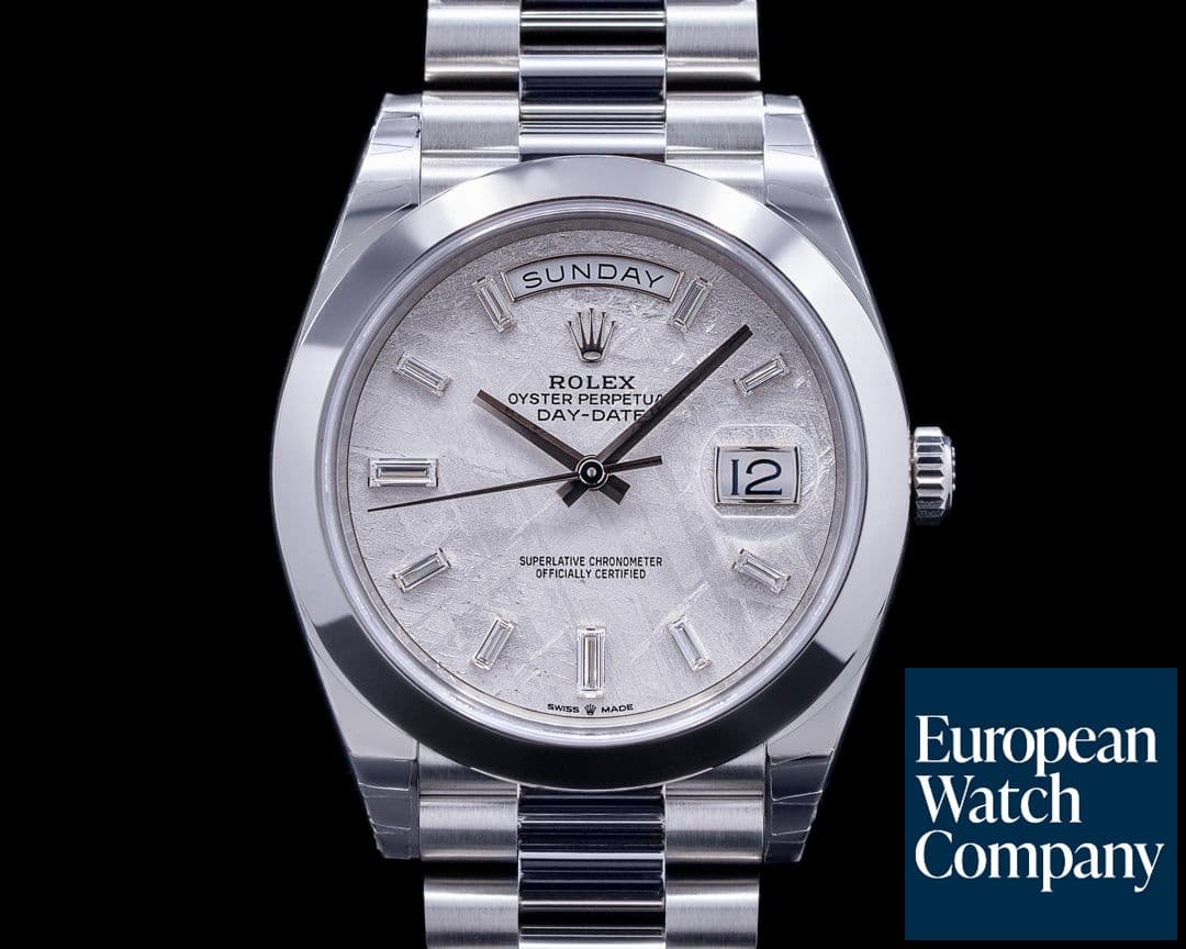 Image of Rolex Day Date 228206 Platinum Meteorite Dial DIAMONDS 40MM UNWORN