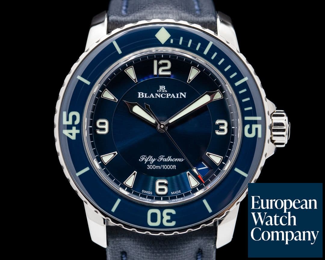 Image of Blancpain Fifty Fathoms White Gold / Blue Dial LIMITED