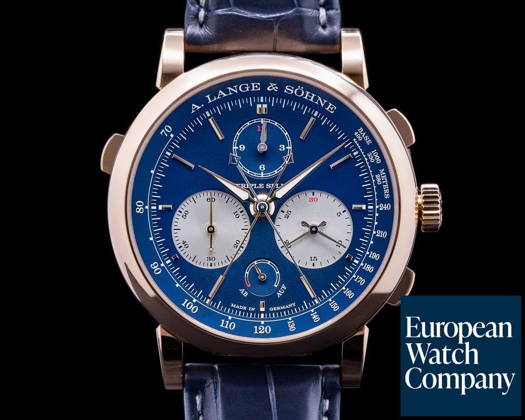 Image of A. Lange and Sohne Triple Split 424.037F Blue Dial Rose Gold 18K UNWORN