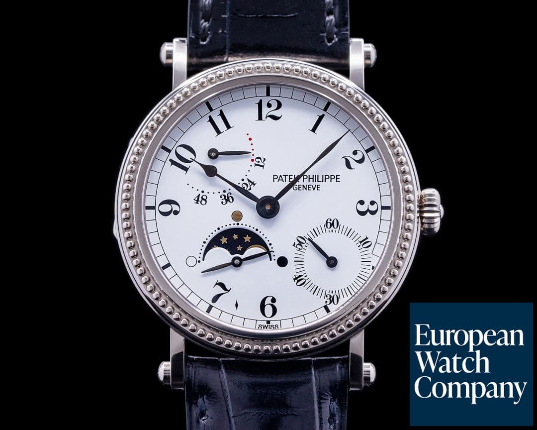 Image of Patek Philippe Moonphase 5015G Power Reserve White Gold Hobnail Bezel