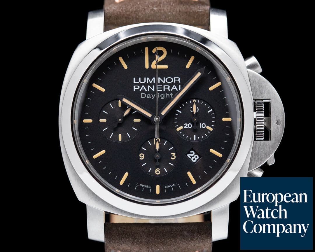 Image of Panerai Luminor Chronograph Daylight SS Black Dial
