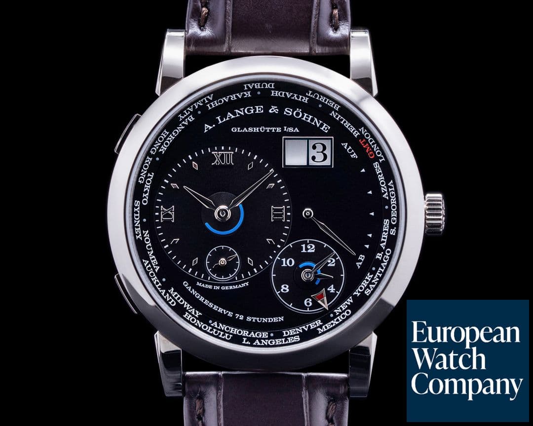 Image of A. Lange and Sohne Lange 1 Time Zone 136.029 18K White Gold / Black Dial UNWORN