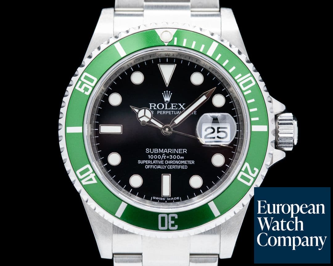 Image of Rolex Submariner 50th Anniversary "Kermit" SS Green Bezel SHARP case
