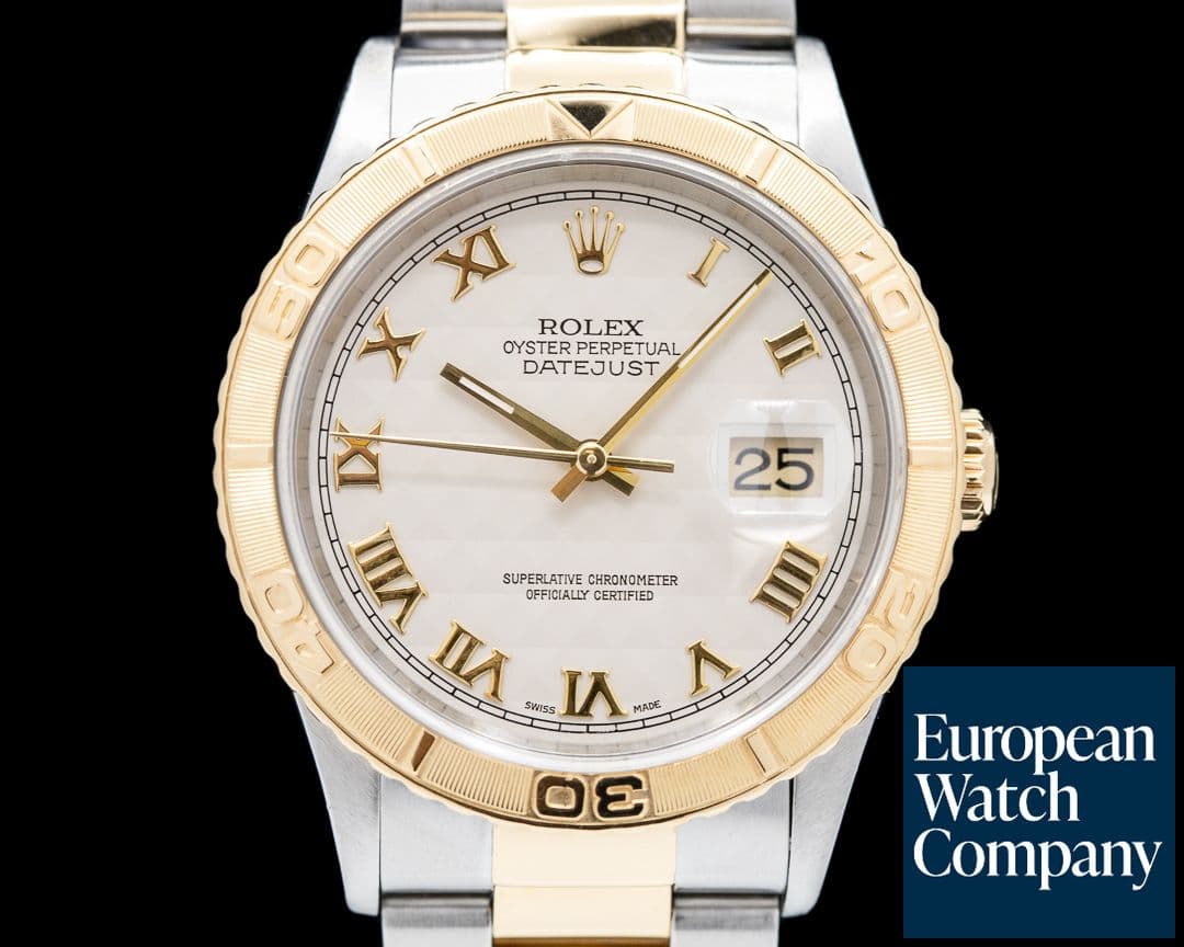 Image of Rolex Datejust Turn-o-Graph Ivory Pyramid Dial Roman Numerals 18K / SS