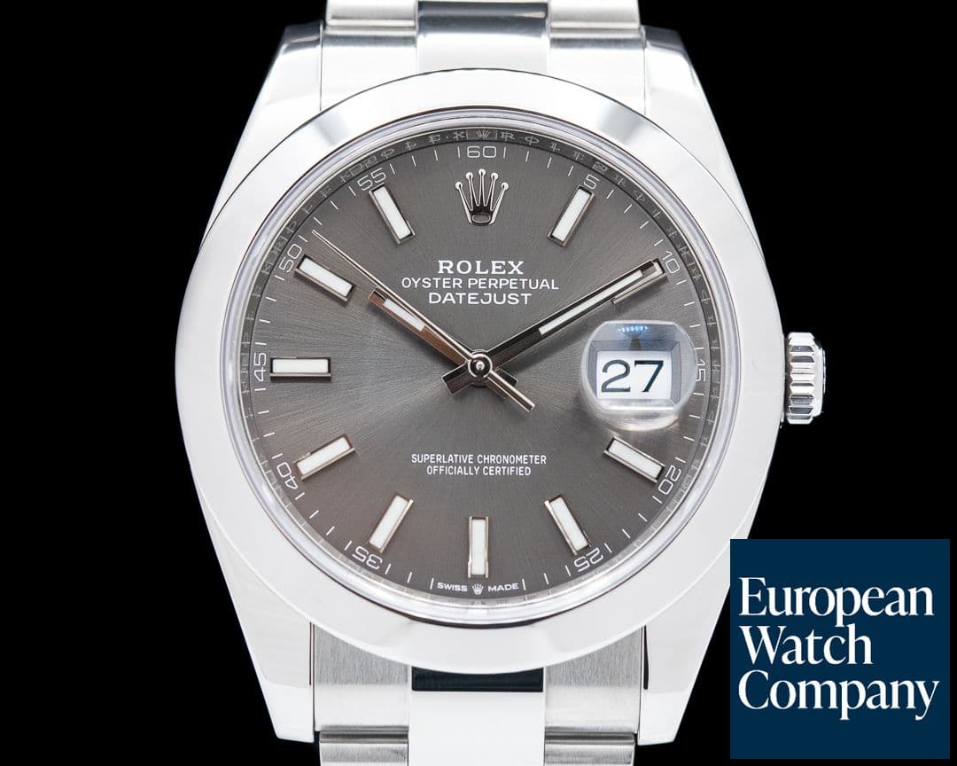 Image of Rolex Datejust 41 126300 Rhodium Stick Dial SS 