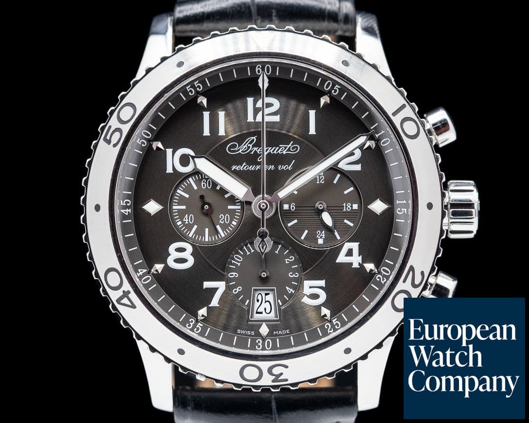 Image of Breguet Type XXI Flyback SS / Alligator Brown Dial 