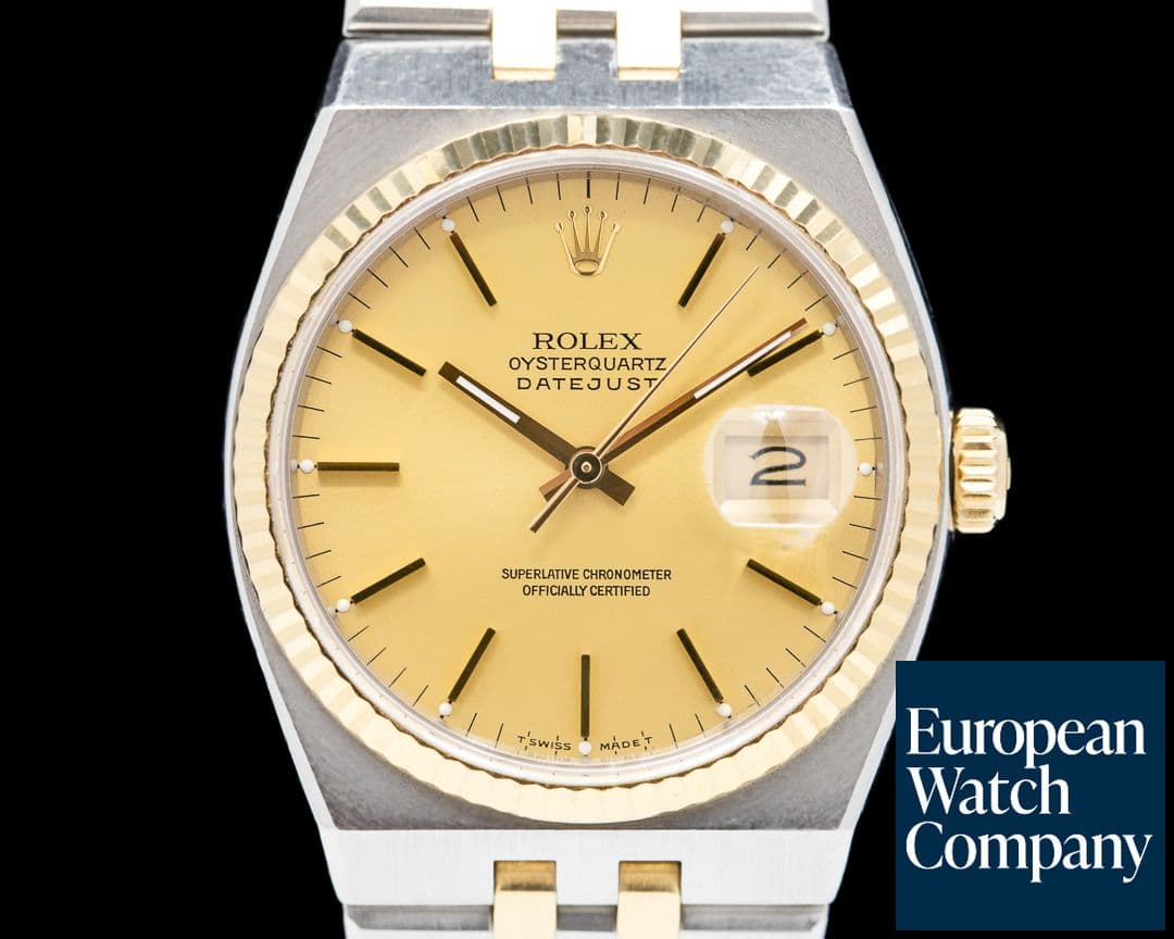 Image of Rolex Two Tone OysterQuartz Champagne Dial FULL SET Circa 1988