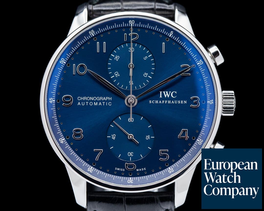 Image of IWC Portuguese Chronograph SS Blue Dial