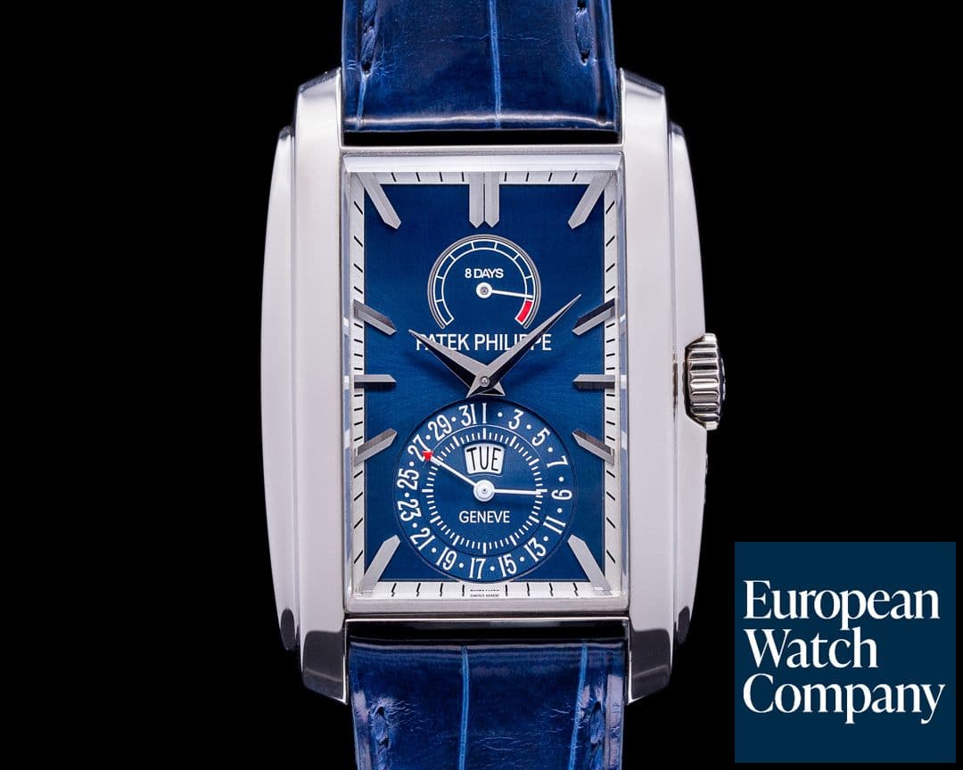 Image of Patek Philippe Gondolo 8 Day Manual Wind Blue Dial 18K White Gold