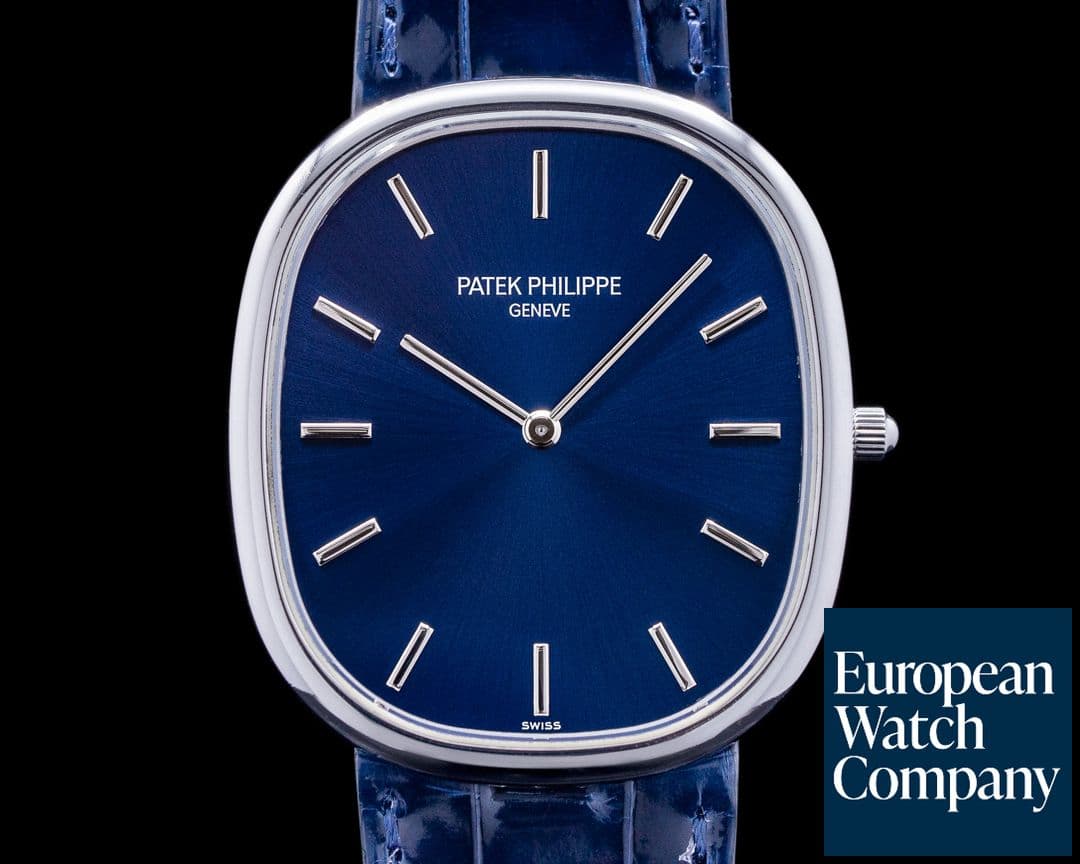 Image of Patek Philippe Golden 5738P Ellipse Platinum Blue Dial 