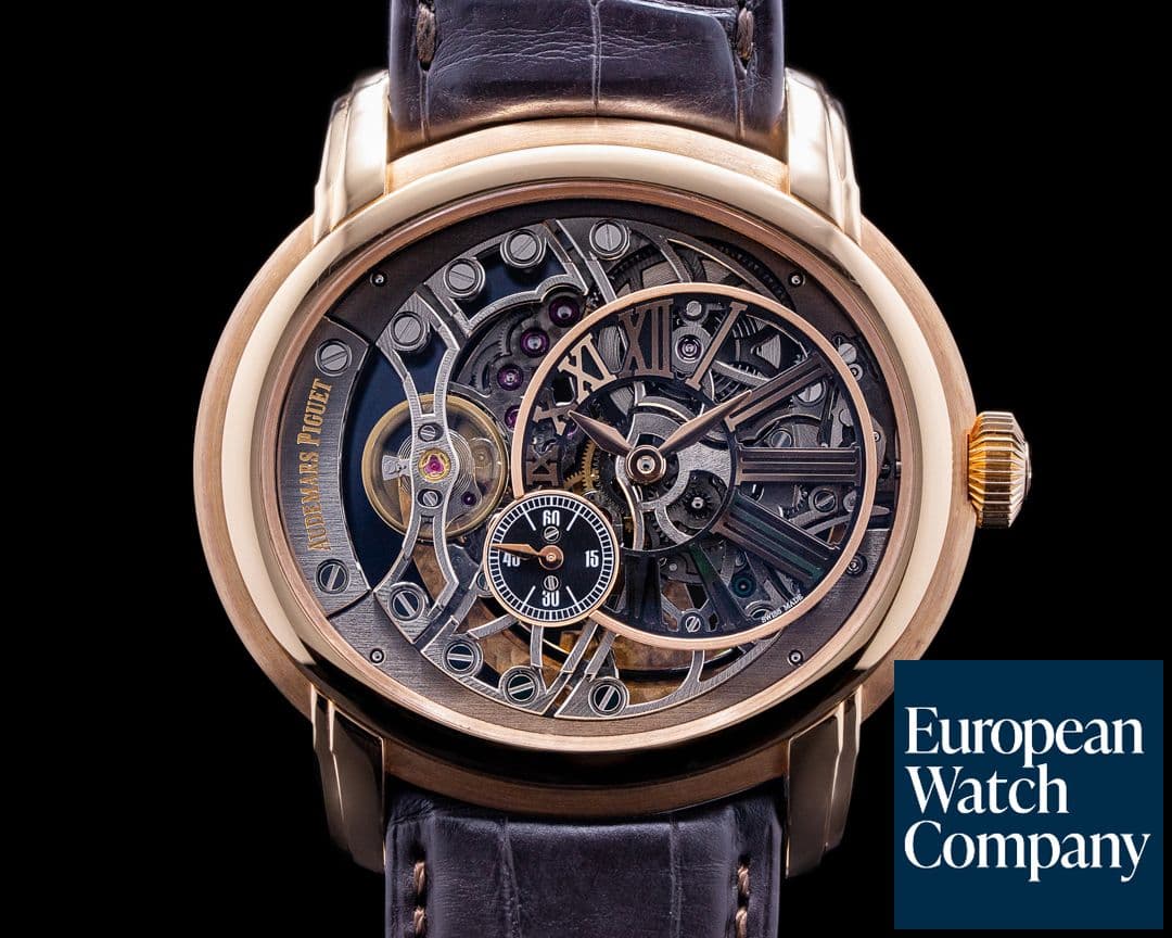 Image of Audemars Piguet Millenary Open-Work Skeleton 15352OR Rose Gold / Leather