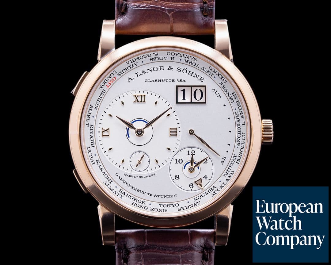 Image of A. Lange and Sohne Lange 1 Time Zone 136.032 18K Rose Gold UNWORN