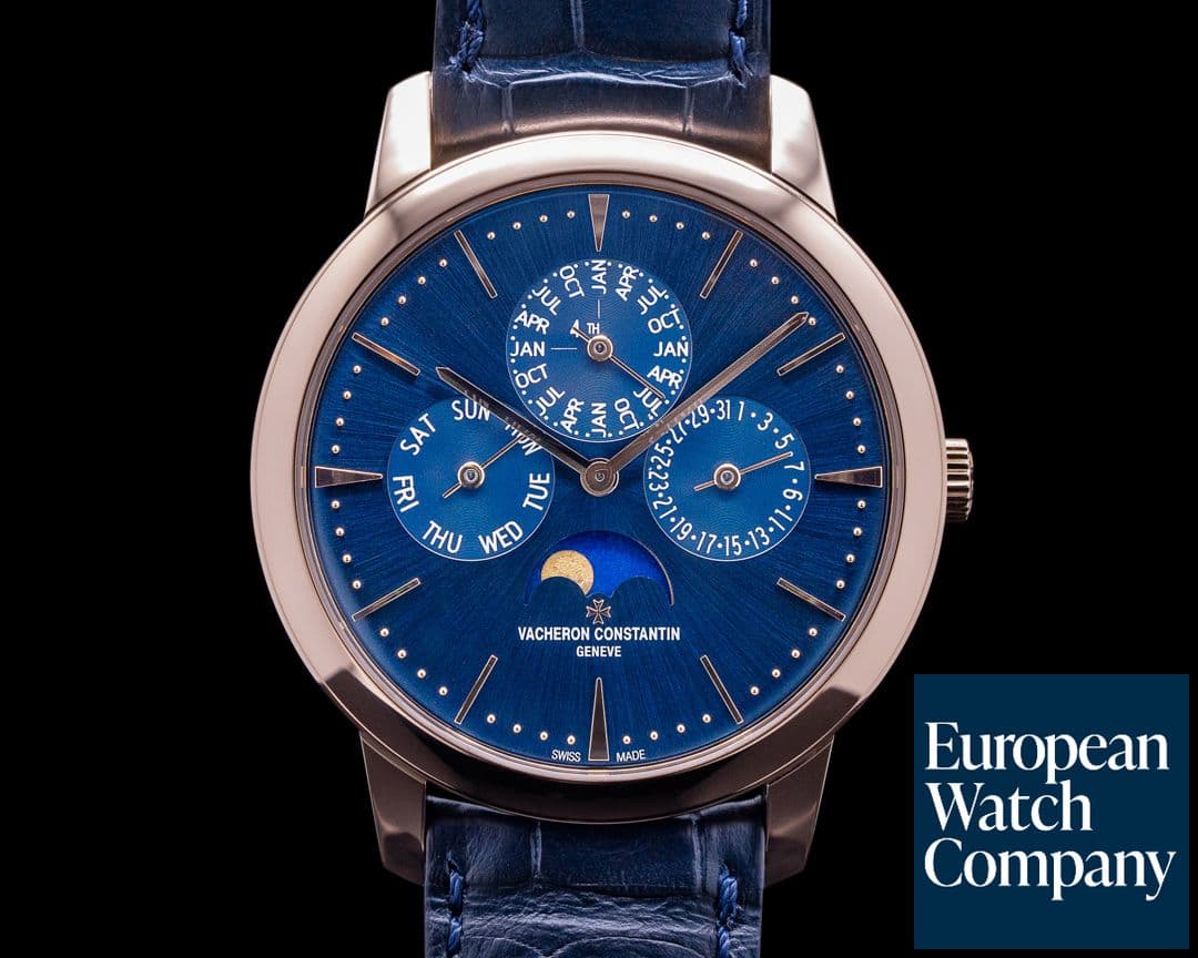Image of Vacheron Constantin Patrimony Perpetual Calendar Rose Gold Blue Dial 2022