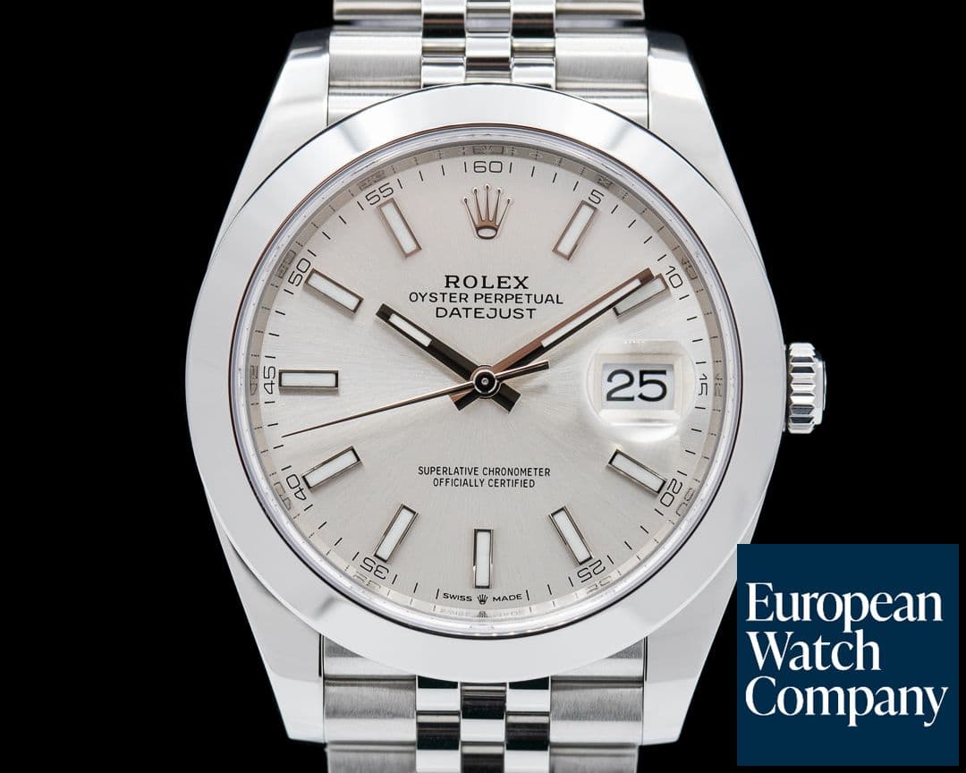 Image of Rolex Datejust 41 Silver Stick Dial SS Jubilee 2021