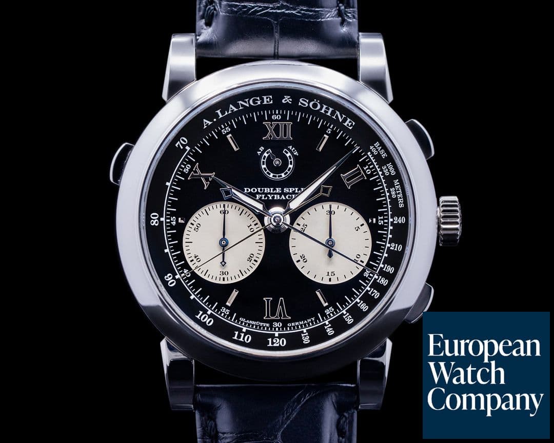 Image of A. Lange and Sohne Datograph 404.035 Double Split Black Dial Platinum + Deployant