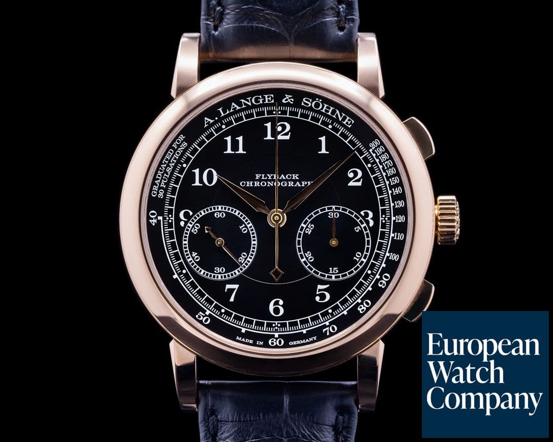 Image of A. Lange and Sohne 1815 Flyback 414.031 Chronograph Black Dial 18K Rose Gold 