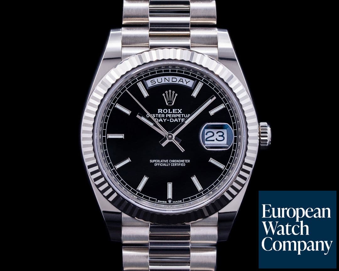 Image of Rolex Day Date 228239 President 18K White Gold Black Dial 40MM