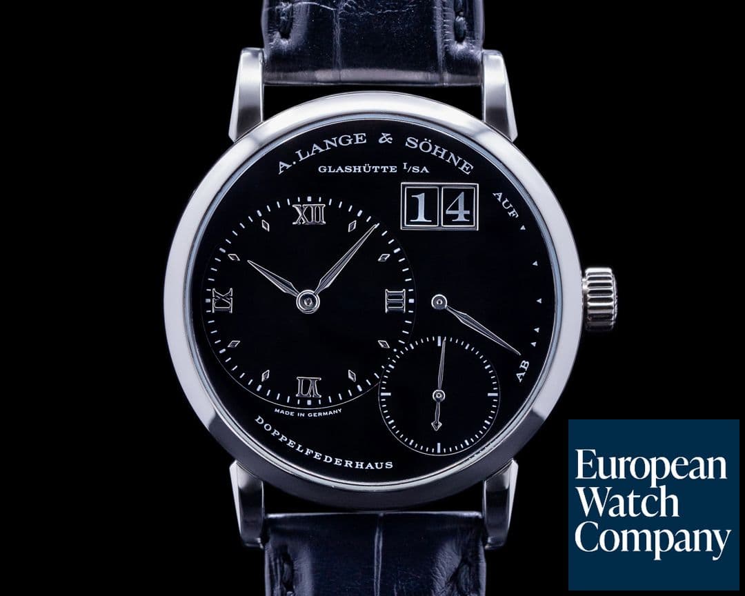 Image of A. Lange and Sohne "Kleine" Little Lange 1 Platinum Black Dial 36MM RARE