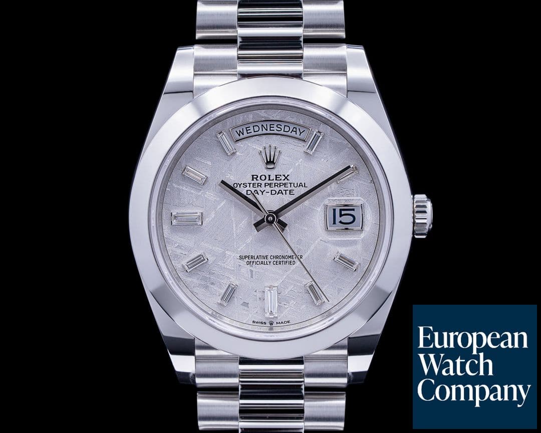 Image of Rolex Day Date 228206 Platinum Meteorite Dial DIAMONDS 40MM UNWORN