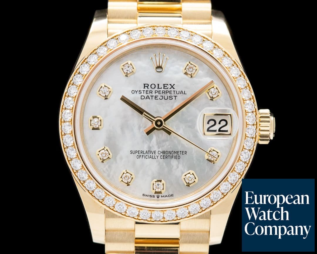 Image of Rolex Datejust 31MM 18K Yellow Gold Diamond Bezel Diamond Dial 