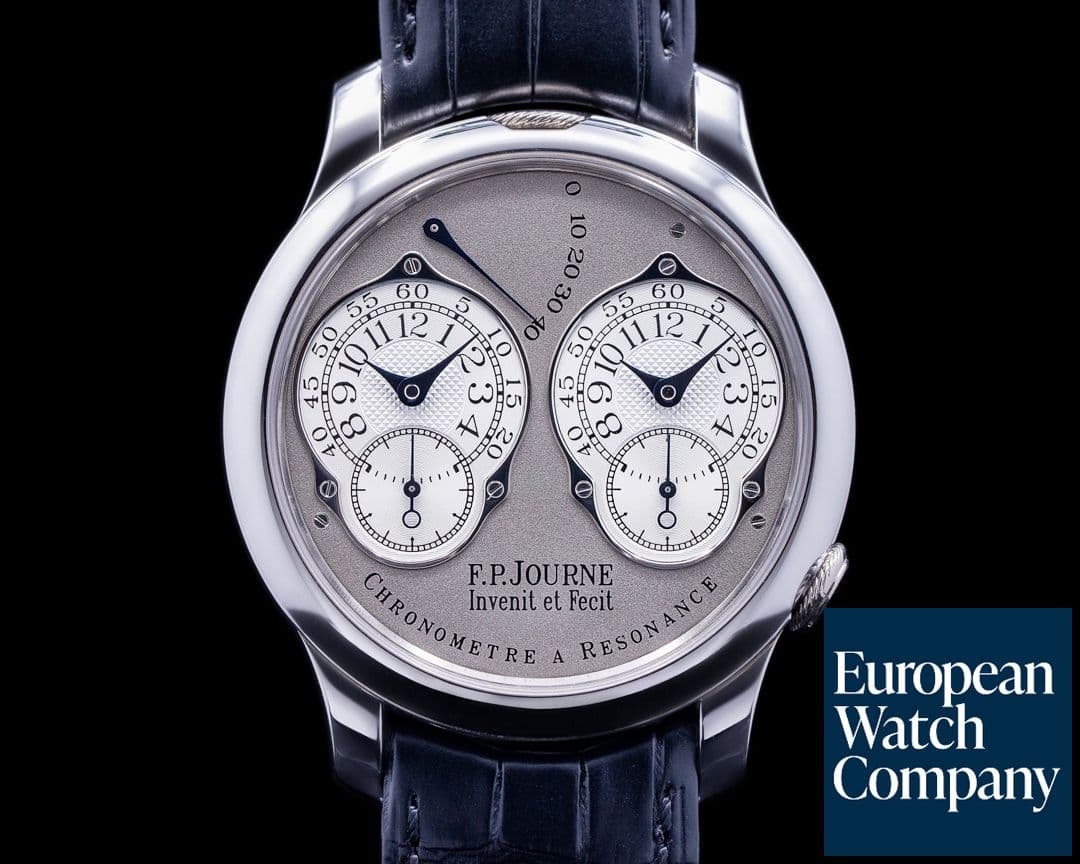 Image of F. P. Journe Chronometre Resonance Platinum Silver Dial 40MM FULL SET 