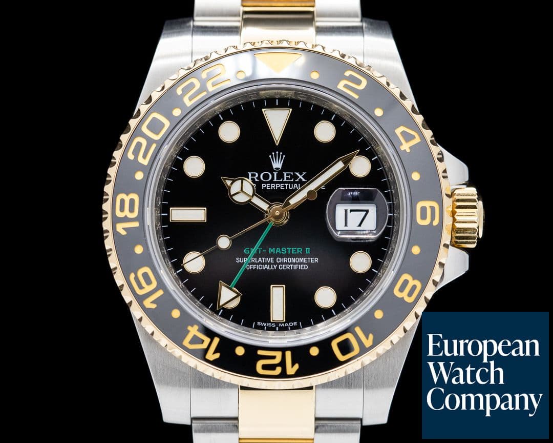 Image of Rolex GMT Master II 116713LN  SS / 18K Yellow Gold Black Dial