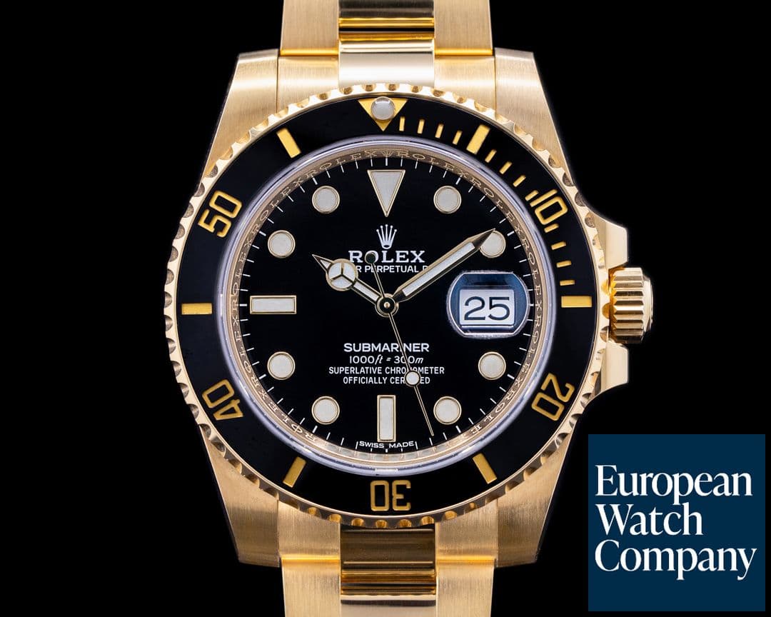 Image of Rolex Rolex Submariner 116618 18K Yellow Gold Black Dial