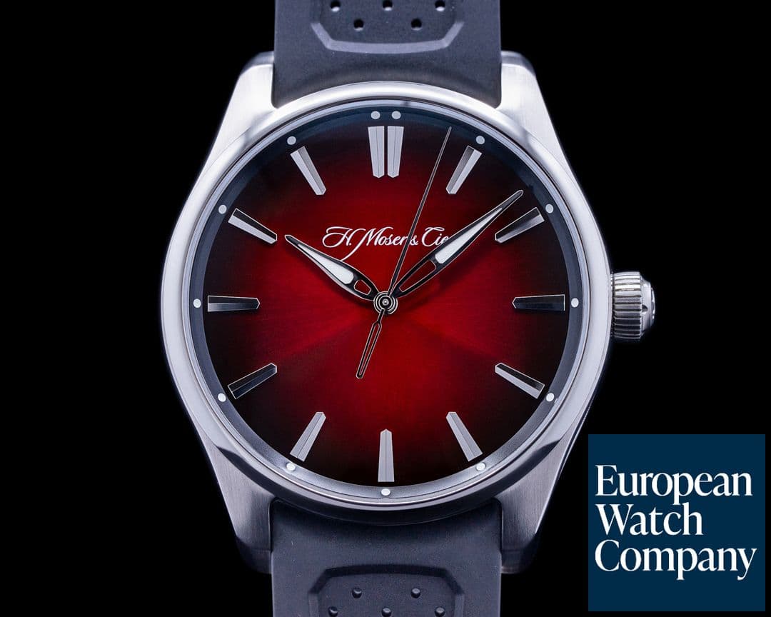 Image of H. Moser and Cie. Pioneer Centre Seconds SS Red Fume Dial